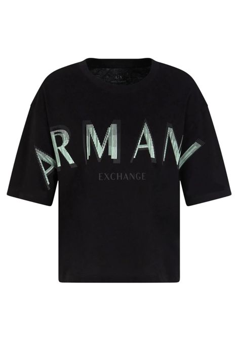 Cropped T-shirt with optical effect logo ARMANI EXCHANGE | T-shirt | XW000520 AF10359UC001